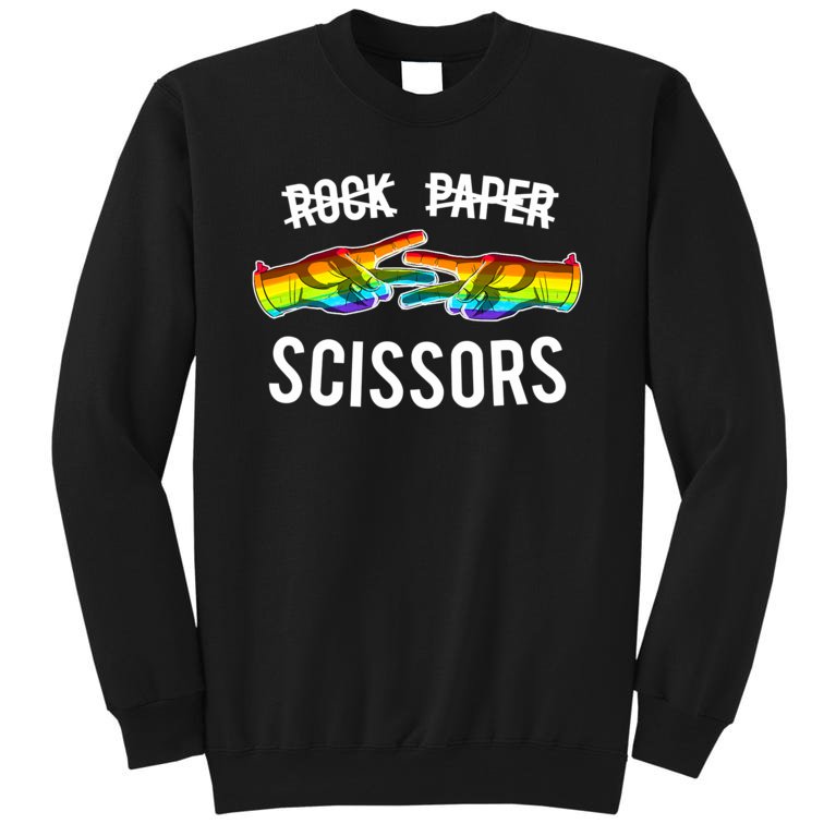Rock Paper Scissors Lesbian Pride Rainbow LGBT Tall Sweatshirt