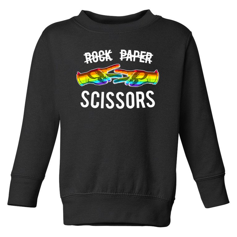 Rock Paper Scissors Lesbian Pride Rainbow LGBT Toddler Sweatshirt