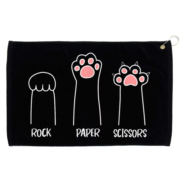 Rock Paper Scissors Hand Game Cute Paw Funny Cat Introvert Cat Animal Rescue Pet Grommeted Golf Towel