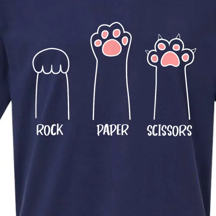 Rock Paper Scissors Hand Game Cute Paw Funny Cat Introvert Cat Animal Rescue Pet Sueded Cloud Jersey T-Shirt