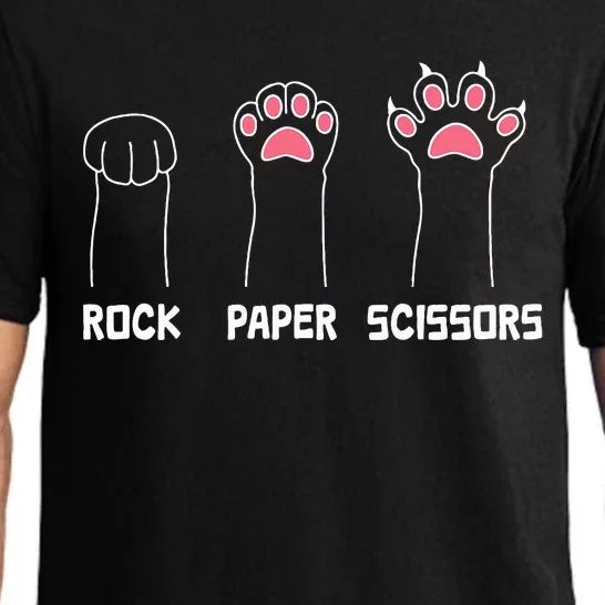 Rock Paper Scissors Cat Paws Cute Cat Funny Cat Pajama Set