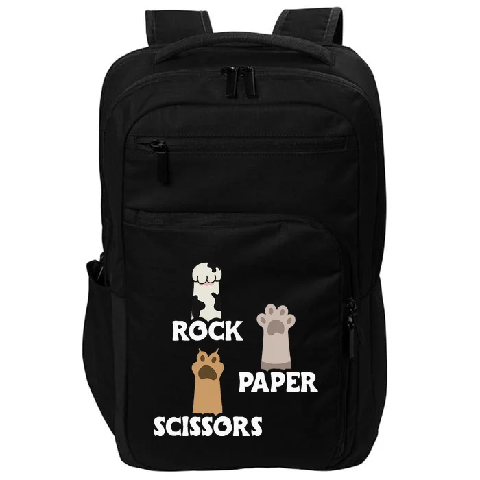 Rock Paper Scissors Cat Paws Cute Kitten Cat Lover Gift Impact Tech Backpack