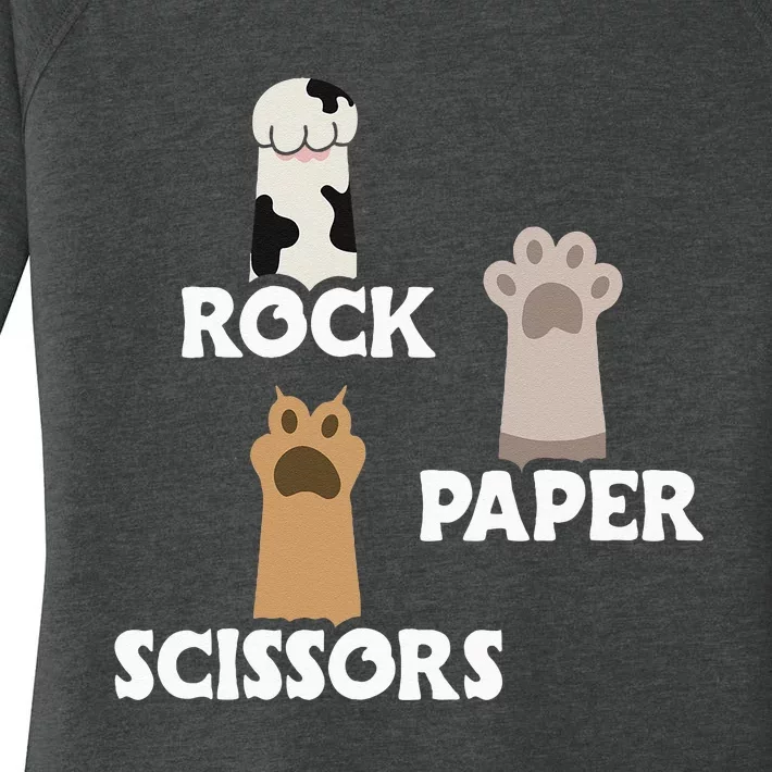 Rock Paper Scissors Cat Paws Cute Kitten Cat Lover Gift Women's Perfect Tri Tunic Long Sleeve Shirt