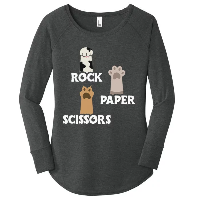 Rock Paper Scissors Cat Paws Cute Kitten Cat Lover Gift Women's Perfect Tri Tunic Long Sleeve Shirt