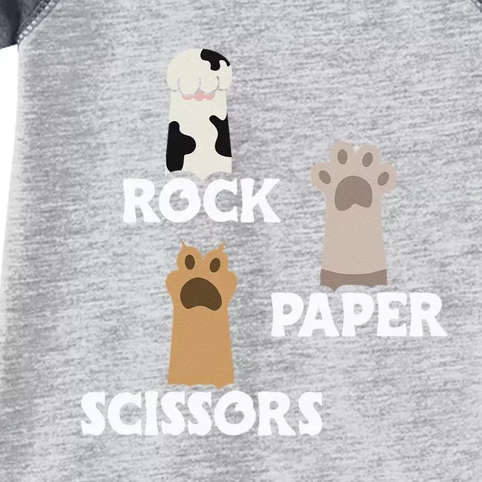 Rock Paper Scissors Cat Paws Cute Kitten Cat Lover Gift Infant Baby Jersey Bodysuit