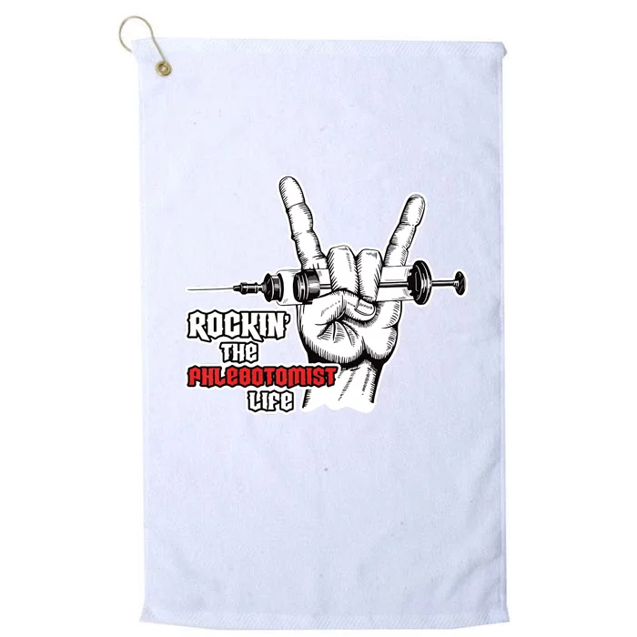 Rocking Phlebotomist Syringe Injection Blood Donor Aid Gift Platinum Collection Golf Towel