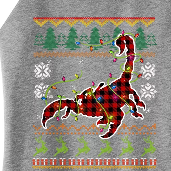 Red Plaid Scorpion Santa Ugly Christmas Sweater Pajamas Meaningful Gift Women’s Perfect Tri Rocker Tank