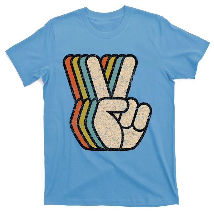 Retro Peace Sign V Fingers Vintage 60s 70s 80s Cool Graphic T-Shirt