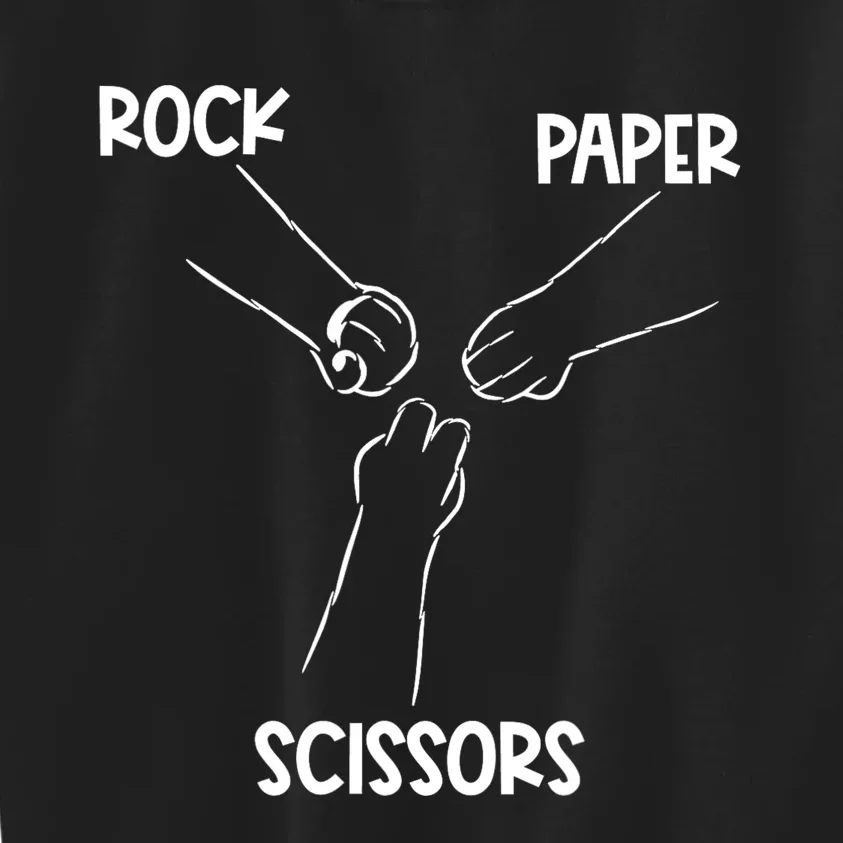 Rock Paper Scissors Hand Game Cute Paw Funny Cat Kids Sweatshirt