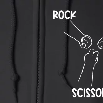 Rock Paper Scissors Hand Game Cute Paw Funny Cat Full Zip Hoodie