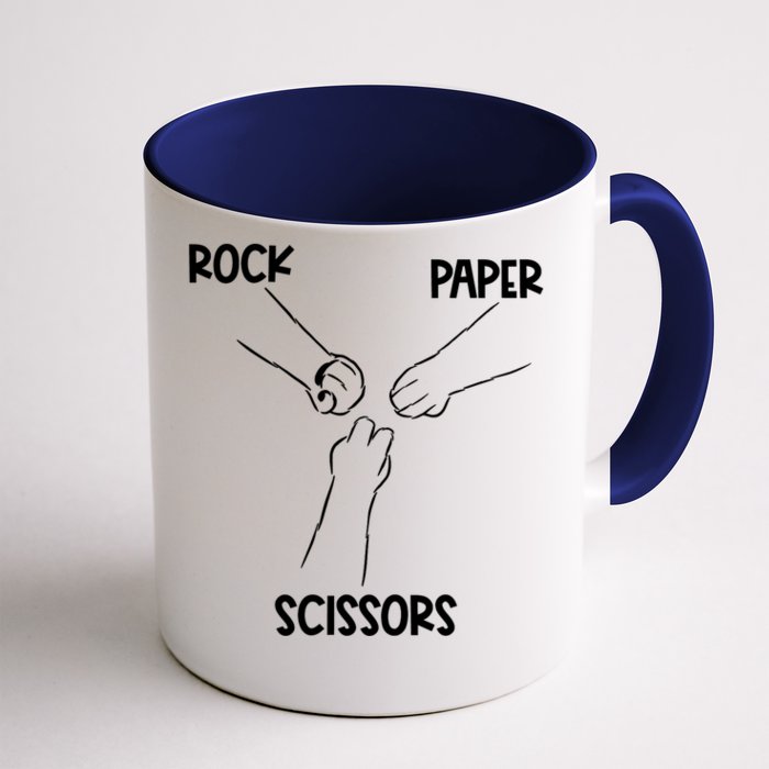 Rock Paper Scissors Hand Game Cute Paw Funny Cat Front & Back Coffee Mug