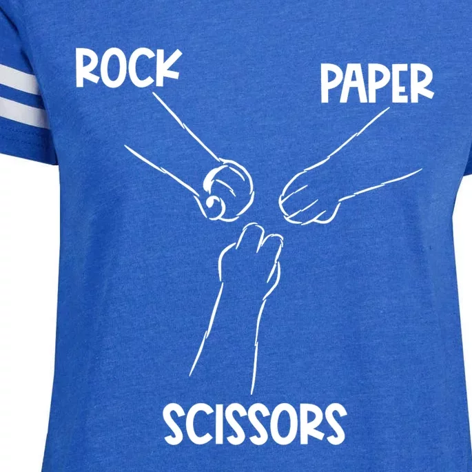 Rock Paper Scissors Hand Game Cute Paw Funny Cat Enza Ladies Jersey Football T-Shirt