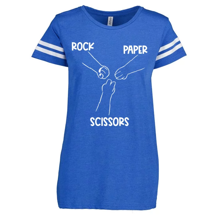 Rock Paper Scissors Hand Game Cute Paw Funny Cat Enza Ladies Jersey Football T-Shirt