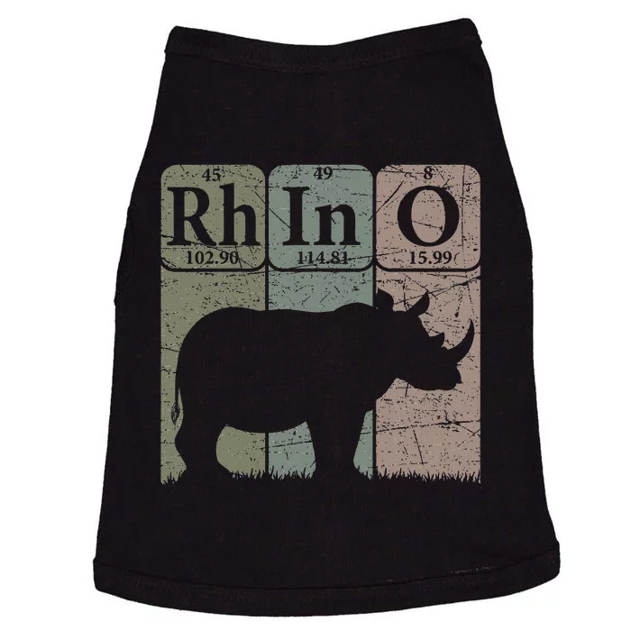 Rhino Periodic Table Elements Rhino Lover Rhinoceros Retro Doggie Tank