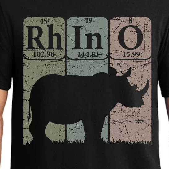 Rhino Periodic Table Elements Rhino Lover Rhinoceros Retro Pajama Set