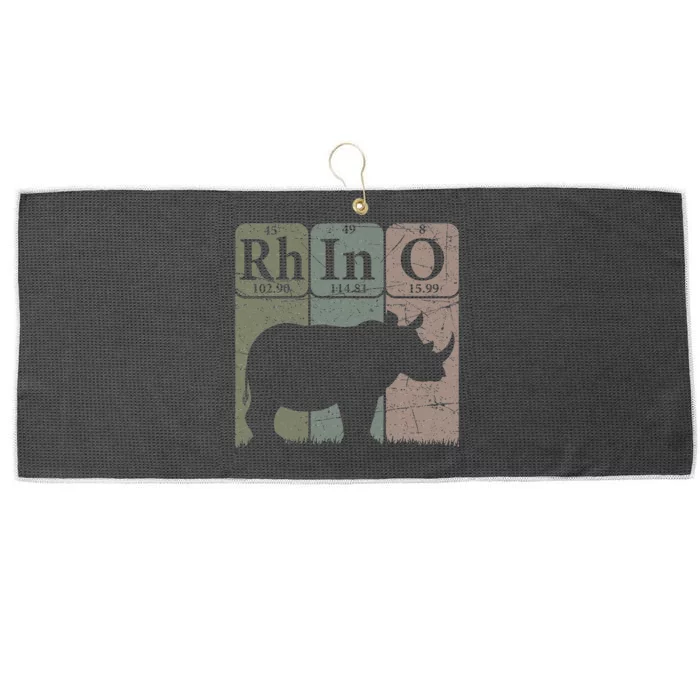 Rhino Periodic Table Elements Rhino Lover Rhinoceros Retro Large Microfiber Waffle Golf Towel