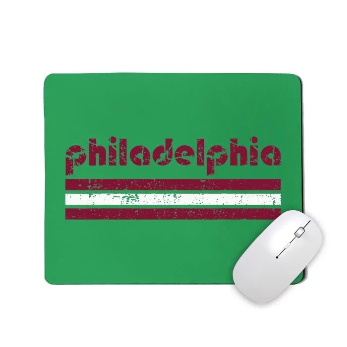 Retro Philadelphia Three 3 Stripes Vintage Weathered Mousepad