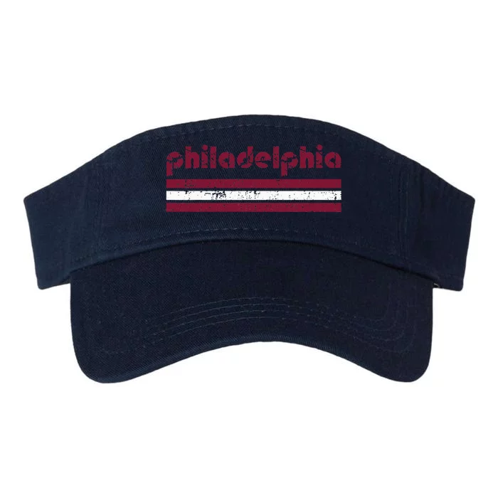 Retro Philadelphia Three 3 Stripes Vintage Weathered Valucap Bio-Washed Visor