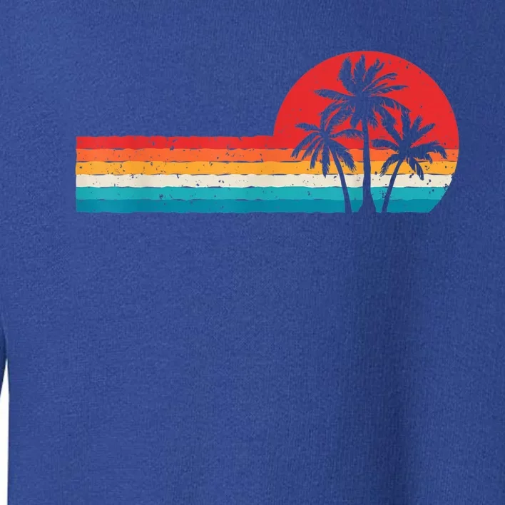 Retro Palm Tree , Tropical Beach Tee, Retro Vacation Toddler Sweatshirt