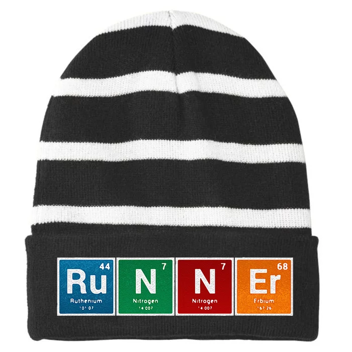 Runners Periodic Table Runner Men & Women Gifts Striped Beanie with Solid Band