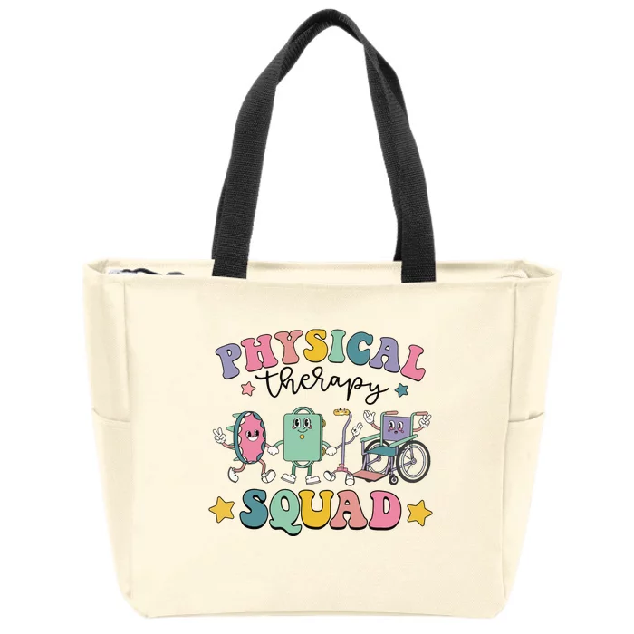 Retro Physical Therapy PT Squad Pediatric Physical Therapist Zip Tote Bag