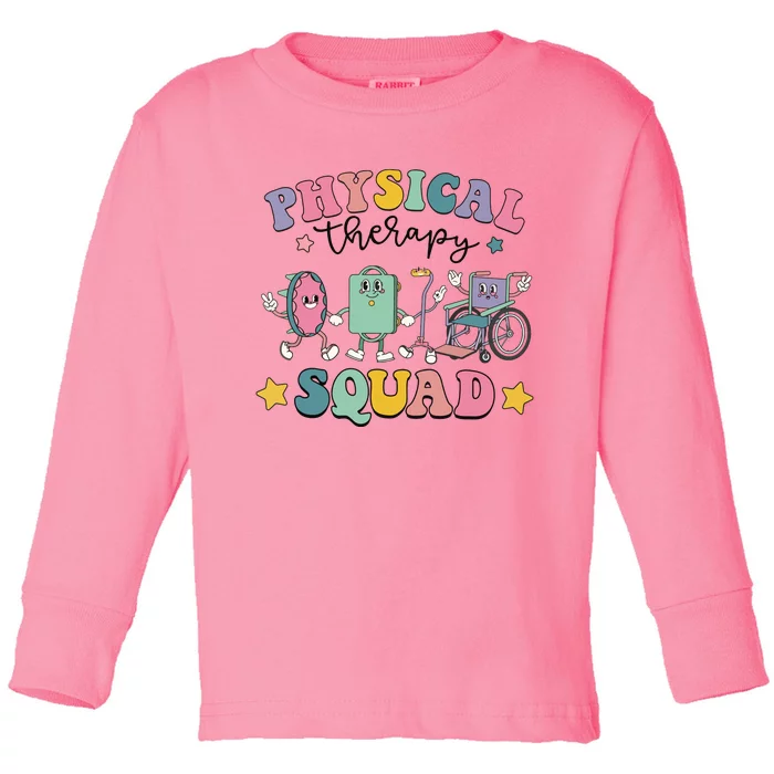 Retro Physical Therapy PT Squad Pediatric Physical Therapist Toddler Long Sleeve Shirt