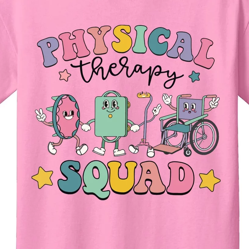 Retro Physical Therapy PT Squad Pediatric Physical Therapist Kids T-Shirt