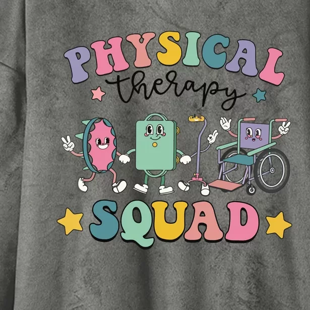 Retro Physical Therapy PT Squad Pediatric Physical Therapist Hooded Wearable Blanket