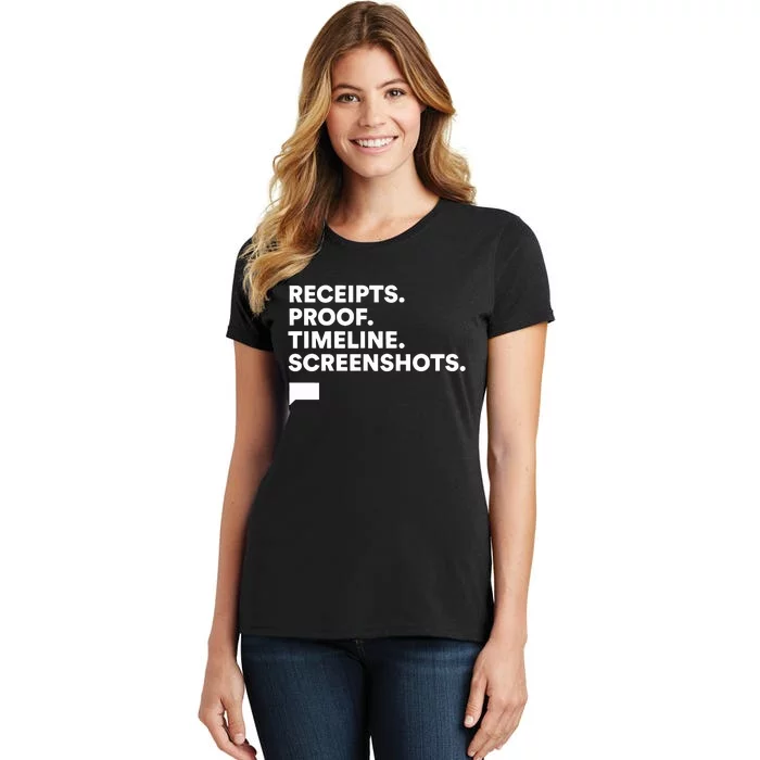 Receipts Proof Timeline Screenshots Women's T-Shirt