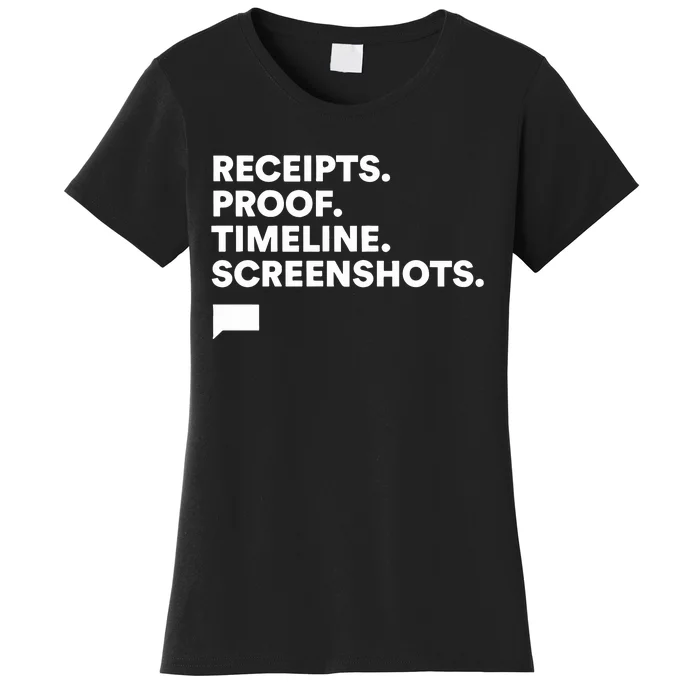 Receipts Proof Timeline Screenshots Women's T-Shirt