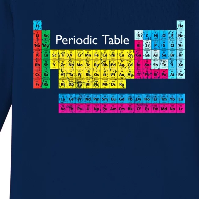 Retro Periodic Table Of Elets Cute Gift Baby Long Sleeve Bodysuit