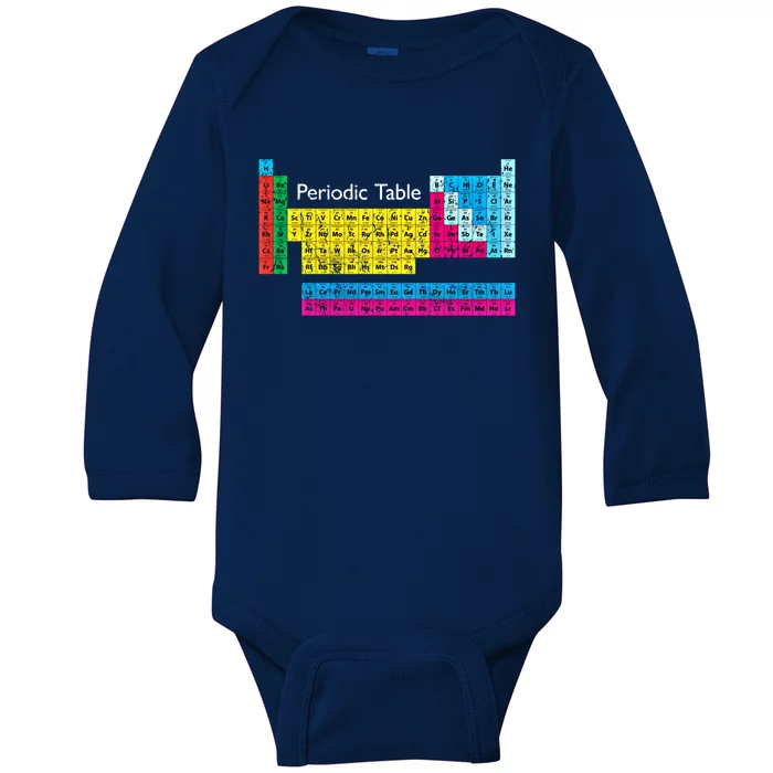 Retro Periodic Table Of Elets Cute Gift Baby Long Sleeve Bodysuit