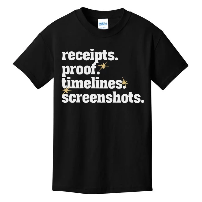 Receipts Proof Timeline Screenshots Kids T-Shirt