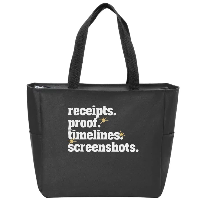 Receipts Proof Timeline Screenshots Zip Tote Bag