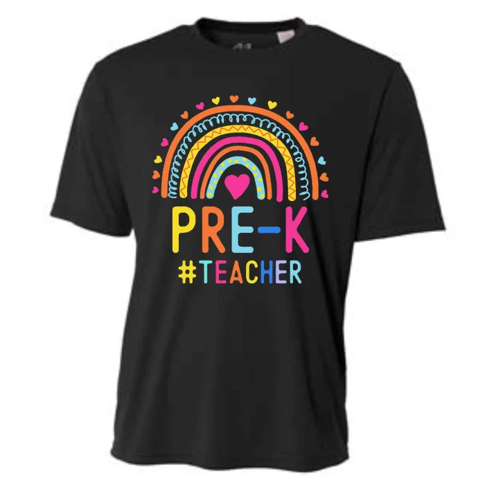 Rainbow Prek Teacher Back To School First Day Of School Cooling Performance Crew T-Shirt