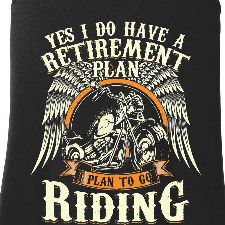 Retirement Plan To Go Riding Gift Motorcycle Riders Biker Ladies Essential Tank