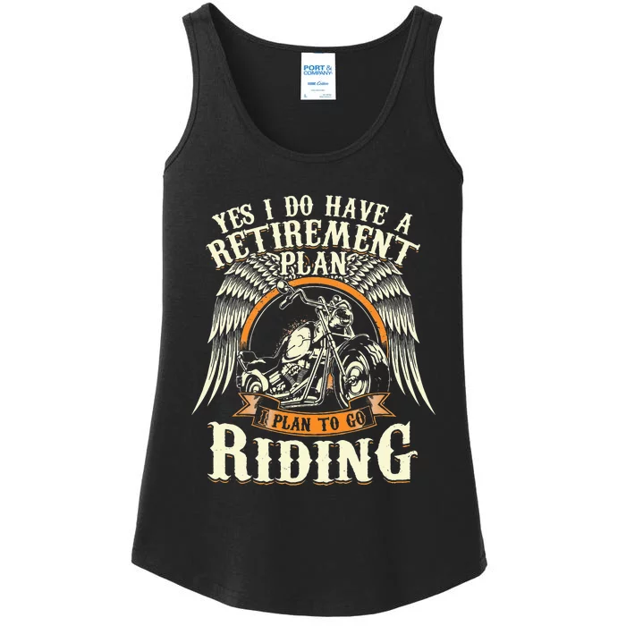 Retirement Plan To Go Riding Gift Motorcycle Riders Biker Ladies Essential Tank