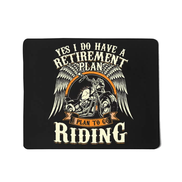 Retirement Plan To Go Riding Gift Motorcycle Riders Biker Mousepad