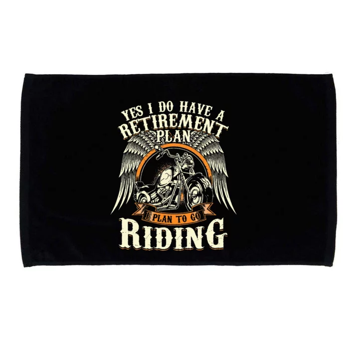 Retirement Plan To Go Riding Gift Motorcycle Riders Biker Microfiber Hand Towel