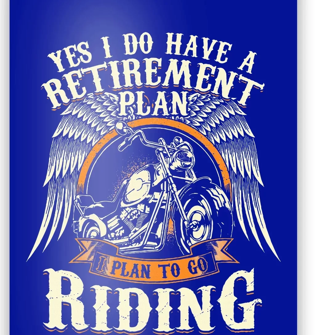 Retirement Plan To Go Riding Gift Motorcycle Riders Biker Poster