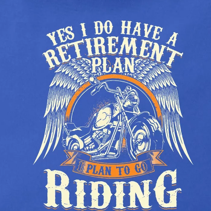 Retirement Plan To Go Riding Gift Motorcycle Riders Biker Zip Tote Bag