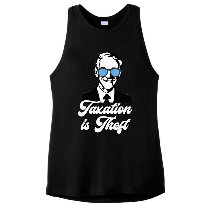 Ron Paul Taxation Is Theft Libertarian Ancap Freedom Liberty Ladies Tri-Blend Wicking Tank