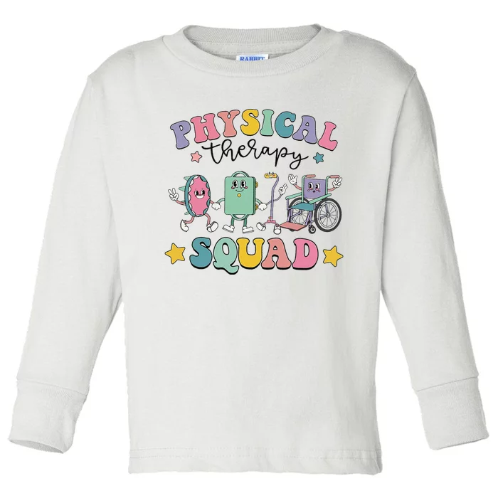 Retro Physical Therapy PT Squad Pediatric Physical Therapist Toddler Long Sleeve Shirt