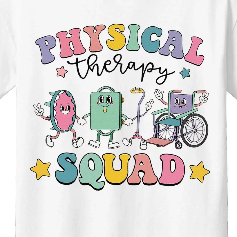 Retro Physical Therapy PT Squad Pediatric Physical Therapist Kids T-Shirt