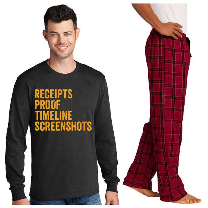 Receipts Proof Timeline Screenshots Long Sleeve Pajama Set