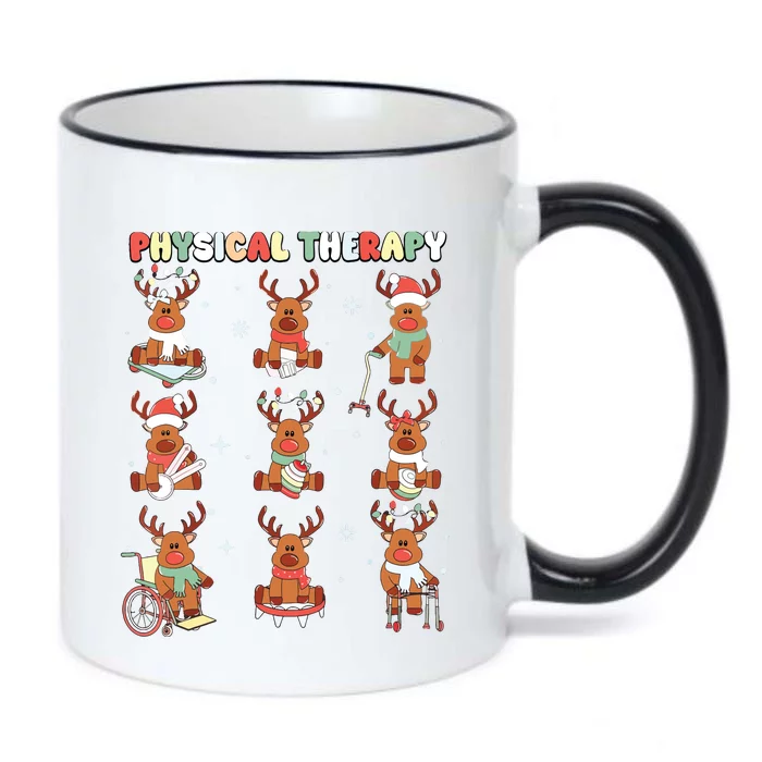 Reindeer Physical Therapy Pt Physical Therapist Christmas Black Color Changing Mug