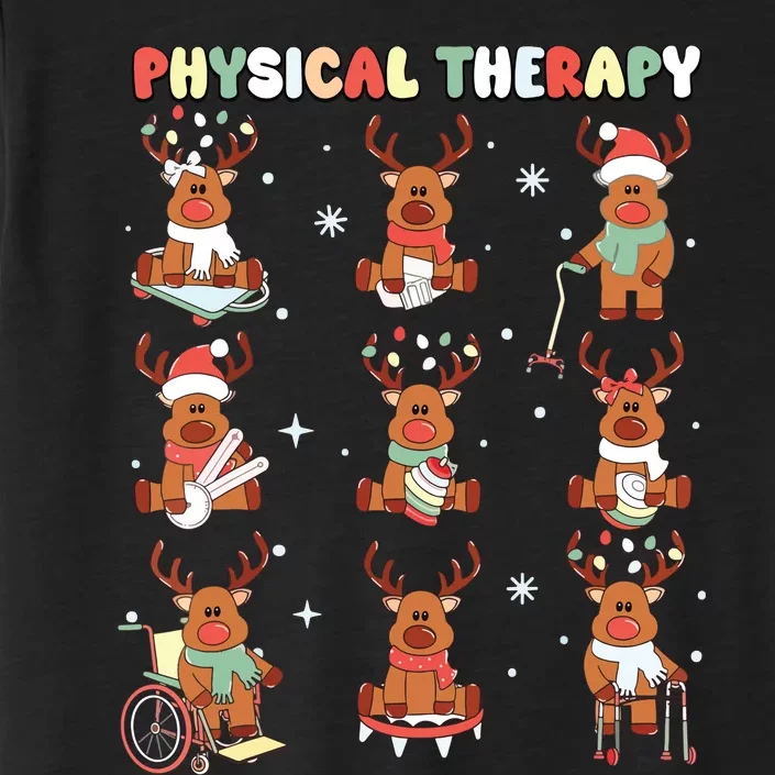 Reindeer Physical Therapy Pt Physical Therapist Christmas ChromaSoft Performance T-Shirt