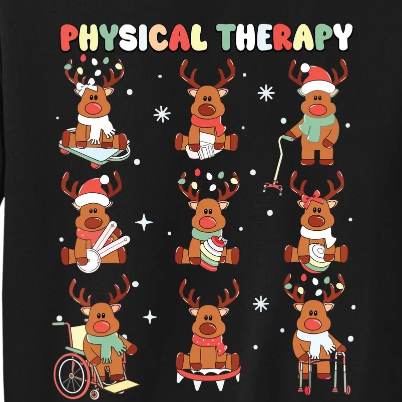 Reindeer Physical Therapy Pt Physical Therapist Christmas Tall Sweatshirt