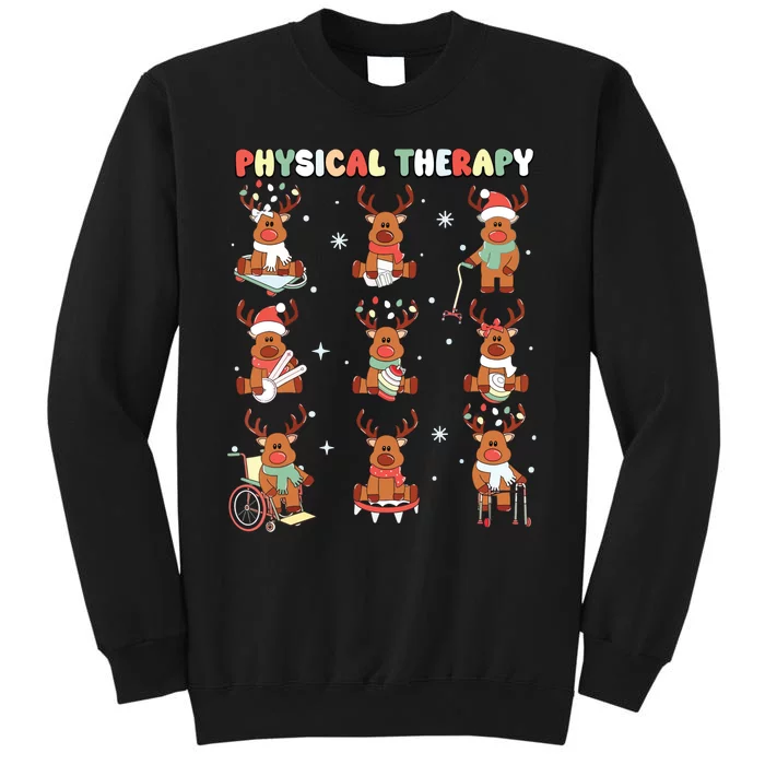 Reindeer Physical Therapy Pt Physical Therapist Christmas Tall Sweatshirt