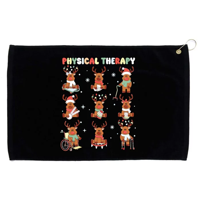 Reindeer Physical Therapy Pt Physical Therapist Christmas Grommeted Golf Towel